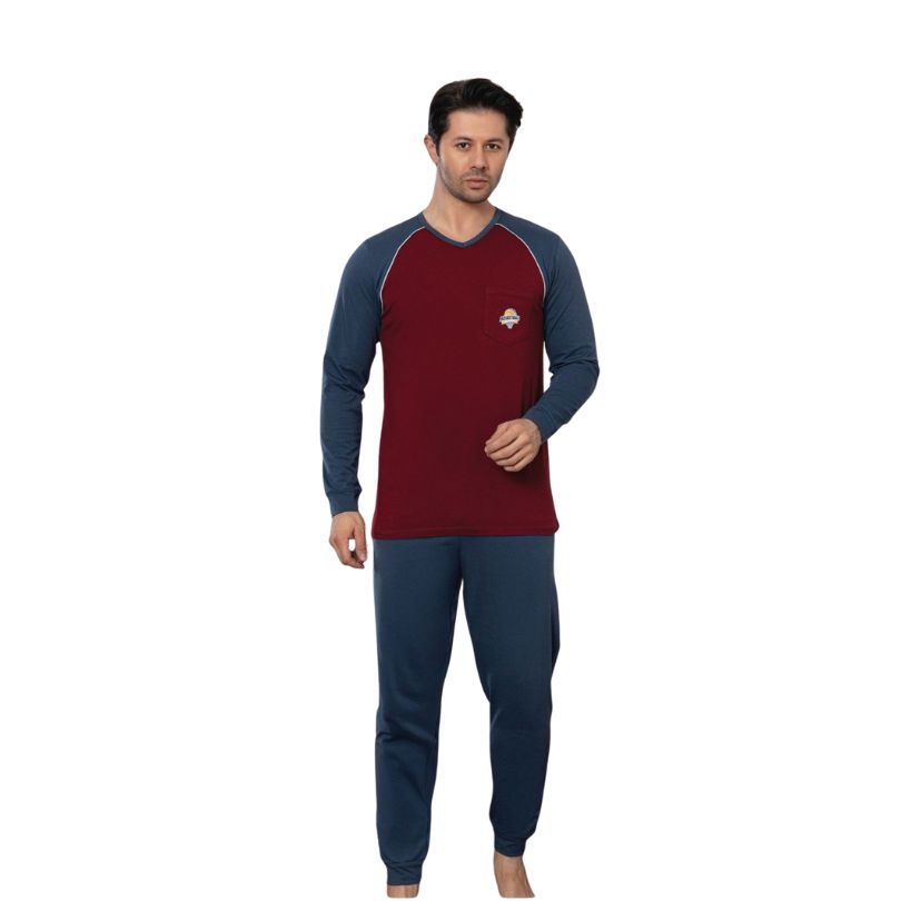 Pijamale Barbati Baki Licra, Material Elastic si Moale, Confort si Libertate de Miscare, Pentru Toate Sezoanele | 0450-PK  Imagine principală a produsului