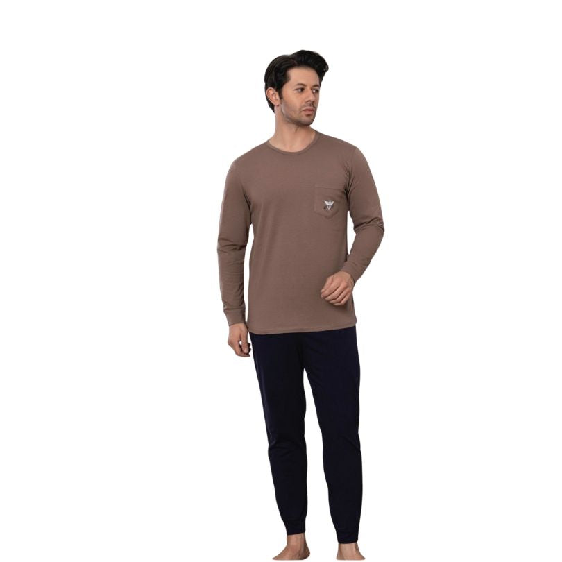 Pijamale Barbati Baki Licra, Material Elastic si Moale, Confort si Libertate de Miscare, Pentru Toate Sezoanele | 0454-PK Imagine principală a produsului