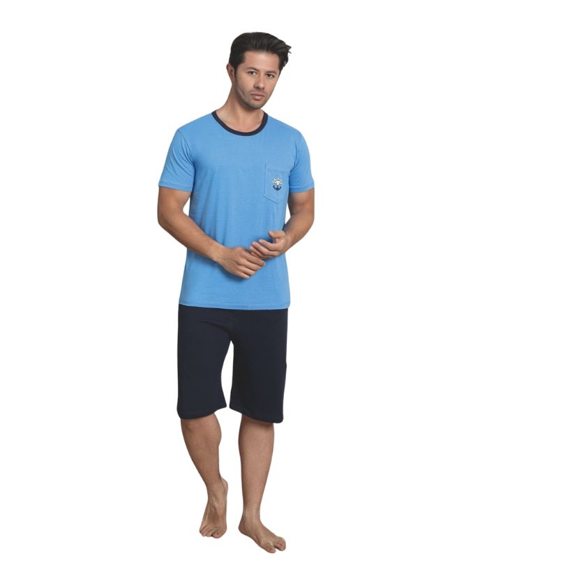 Pijamale Barbati Berfin Capri, Material Moale si Respirabil, Confort si Lejeritate, Pentru Vara | 0486-PK