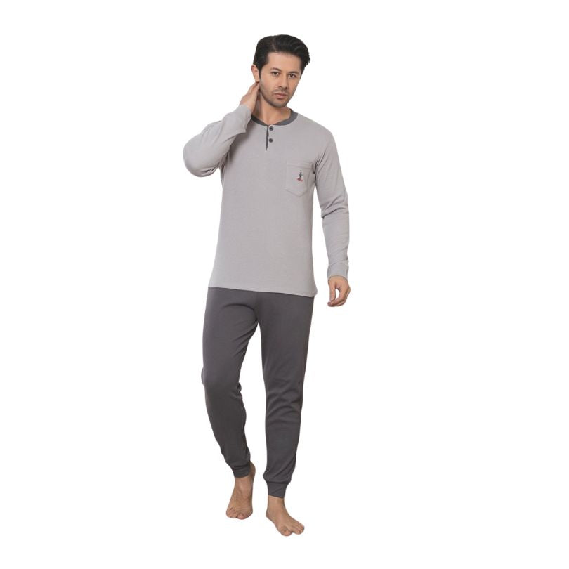 Pijamale Barbati Interlok Berfin, Material Gros si Moale, Caldura si Confort, Pentru Iarna, Marimi Mari | 0494-PK