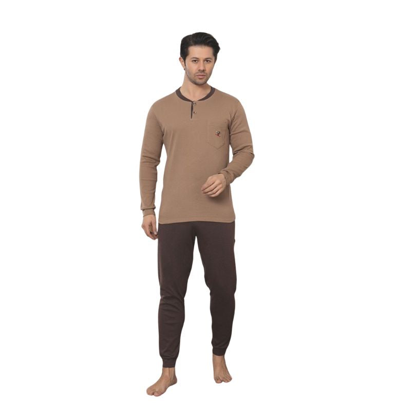 Pijamale Barbati Interlok Berfin, Material Gros si Moale, Caldura si Confort, Pentru Iarna, Marimi Mari | 0495-PK