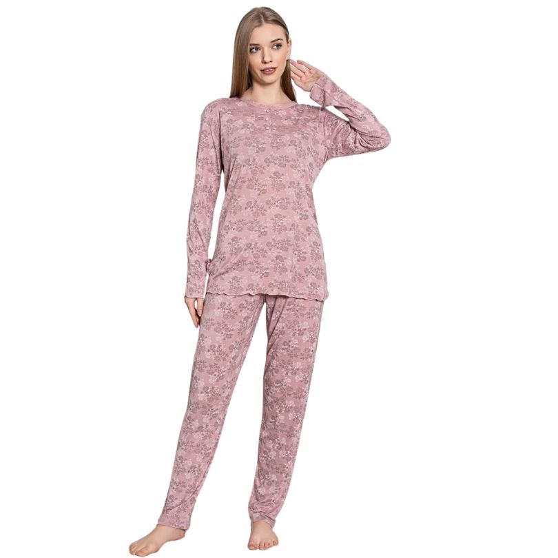 Pijamale Dama Compact Penye Baki, Material Moale, Confort si Stil, Pentru Femei | 0101-PK